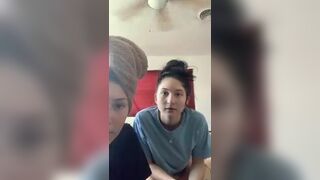 Gorgeous bored teens in college teasing on periscope