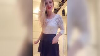 Gorgeous blonde russian girl doing a striptease on periscope