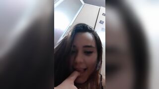 Sexy cute girl flashing her titties and wet pussy live